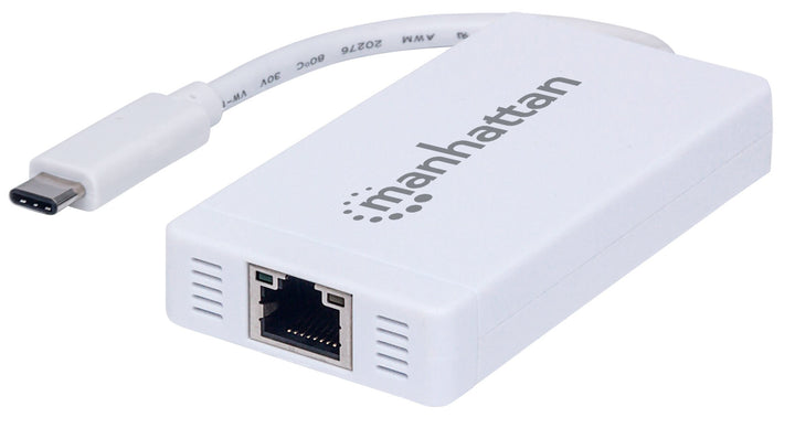 Manhattan 507608 USB Typ C auf 3-Port Hub mit Gigabit-Ethernet-Netzwerkadapter USB-3.1 (G1) weiss US