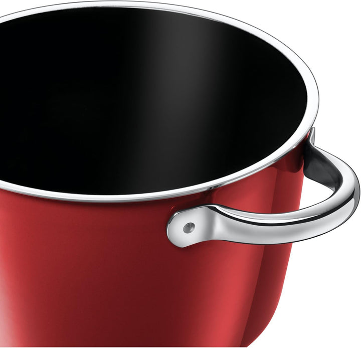 Silit Vitaliano Rosso Kochtopf gross 24cm, Glasdeckel, Fleischtopf Induktion 6,2l, Silargan Funktion