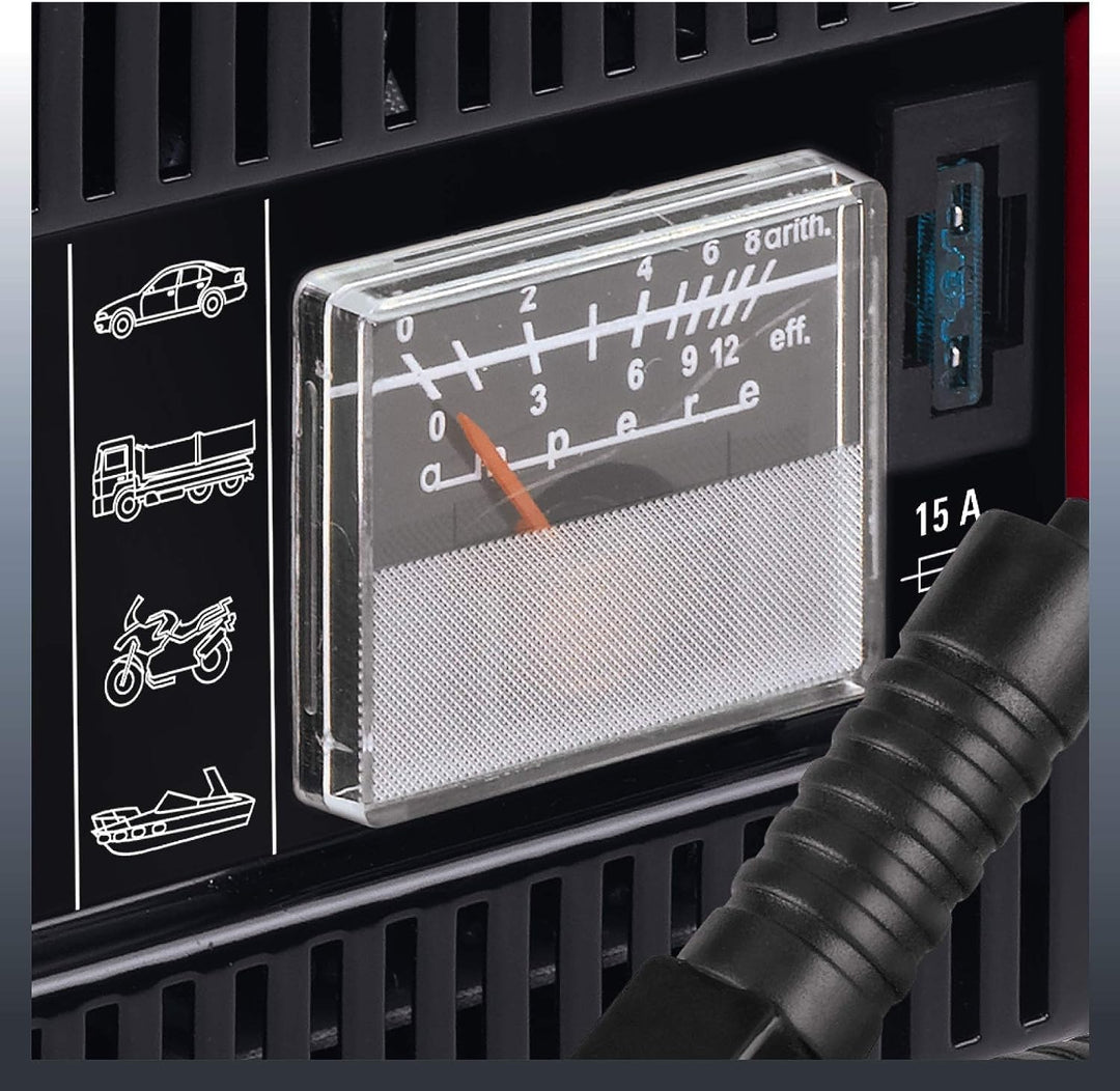 Einhell Batterie-Ladegerät CC-BC 10 E (12 V, f. Batterien von 5-200 Ah, Ladeelektronik, Stahlblechge