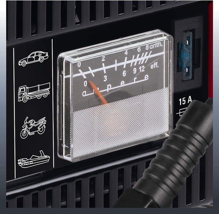 Einhell Batterie-Ladegerät CC-BC 10 E (12 V, f. Batterien von 5-200 Ah, Ladeelektronik, Stahlblechge