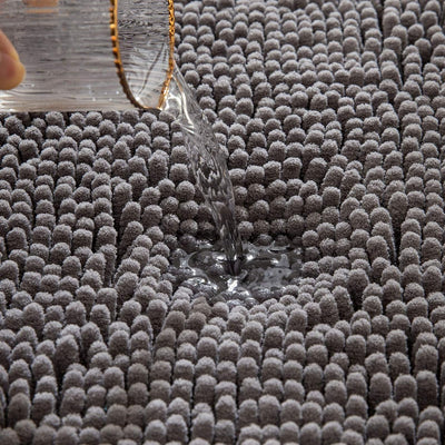 MIULEE 2er-Set Chenille Badezimmerteppich rutschfeste Badematte Badvorleger Waschbar Badteppich Dusc