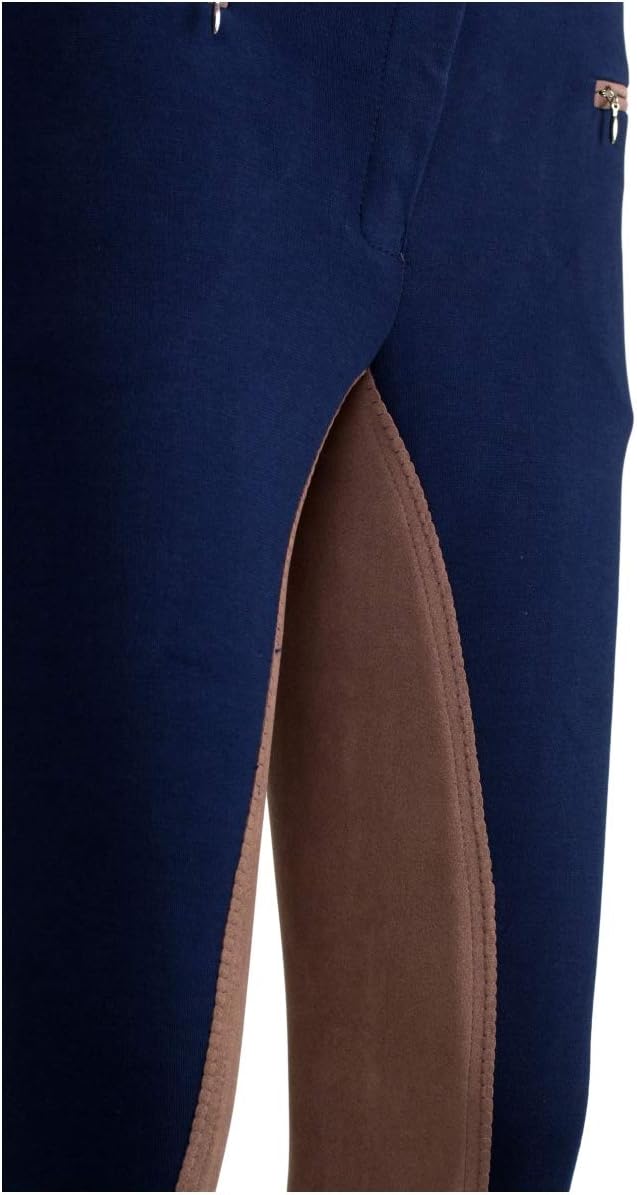 RL24 Damen Reithose Vollbesatz Flex BASICLINE 44 Dunkelblau/Hellbraun, 44 Dunkelblau/Hellbraun