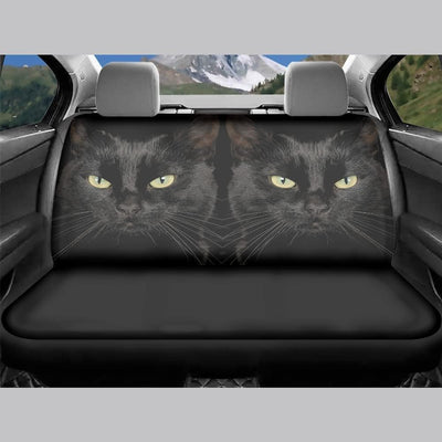 chaqlin Animal Black Cat Print Auto Vordersitzbezüge + Rückenschaufelsitzschutz Kompletter Satz von