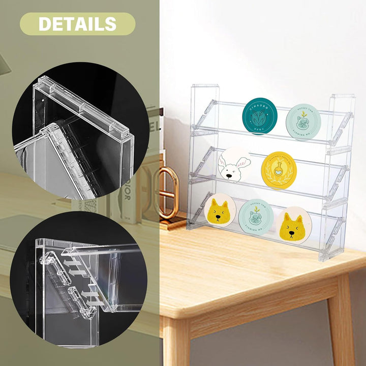 3 Stufiger Acryl Ständer,Kartenständer Präsentationsständer für Aufkleber Sammelkarten Vitrine für A