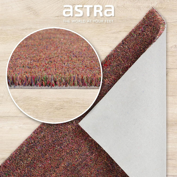 Astra Moderne Fussmatte Haustür - Kokosmatte 2er Set 45x75cm braun - rutschfeste Schmutzfangmatte ro