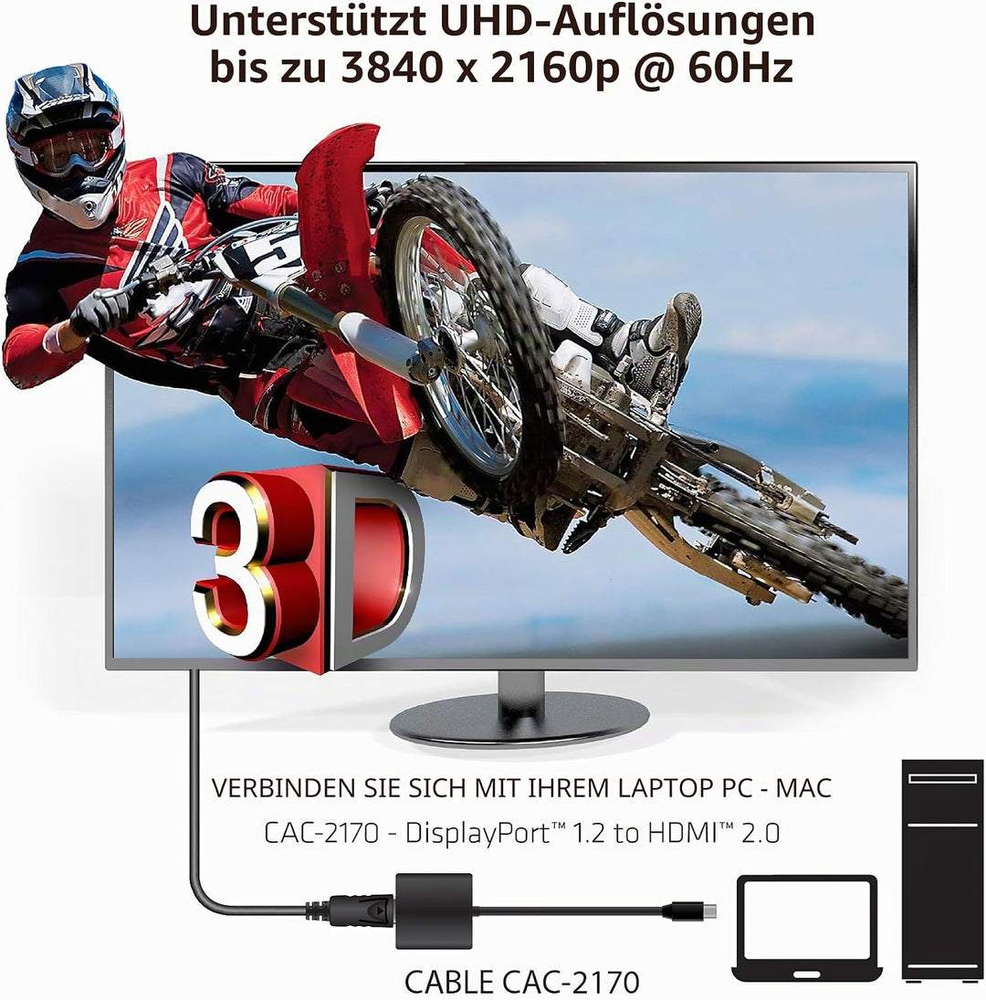 Club 3D CAC-2170 Mini Displayport 1.2 auf HDMI 2.0 UHD Aktiver Schwarz, CAC-2170