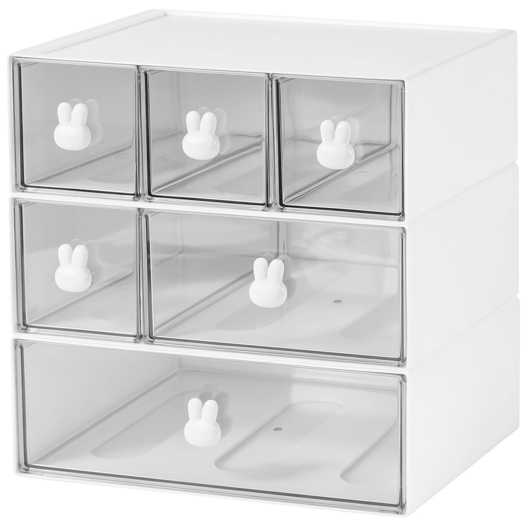 3-teilig Tee Organizer, 23x17x8cm Weiss Kunststoff mit Schubladen Schubladen Box Teebox, Teebeutel A