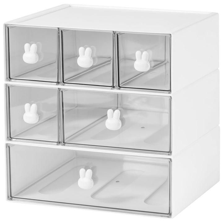 3-teilig Tee Organizer, 23x17x8cm Weiss Kunststoff mit Schubladen Schubladen Box Teebox, Teebeutel A