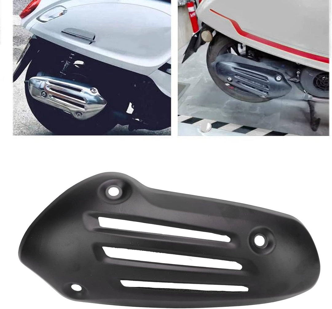 Auspuff Hitzeschild Edelstahlschutz Ersatzschutz für Sprint 150 Primavera 125 (Schwarz), Schwarz