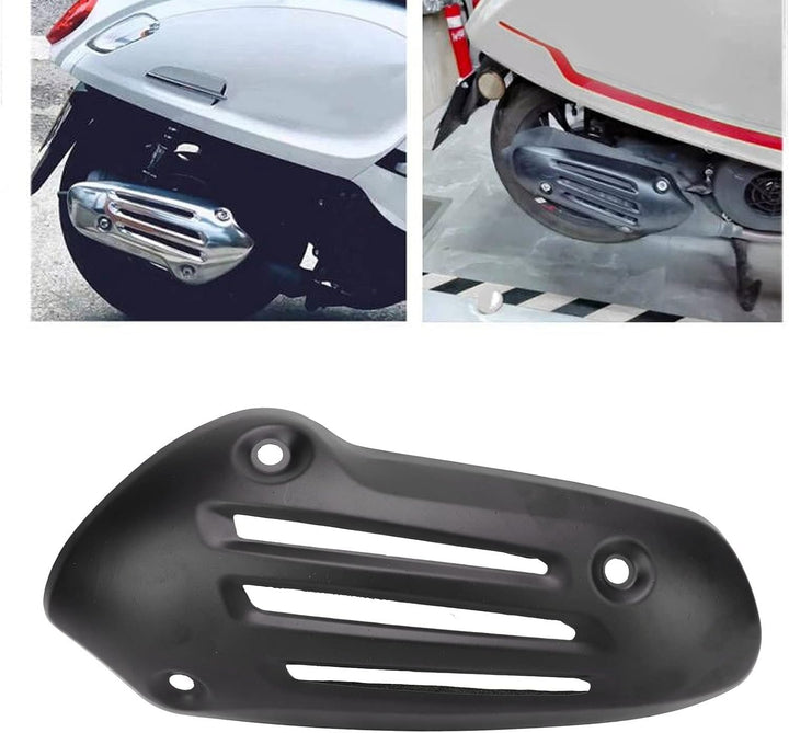 Auspuff Hitzeschild Edelstahlschutz Ersatzschutz für Sprint 150 Primavera 125 (Schwarz), Schwarz