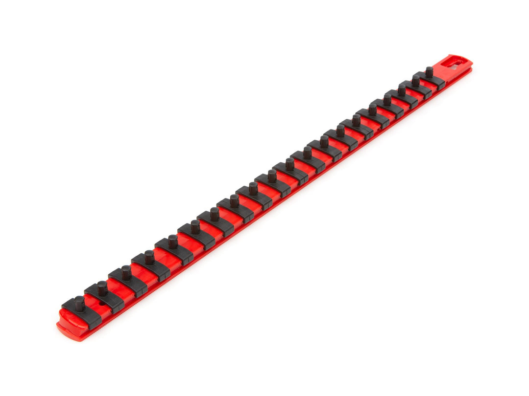 TEKTON 1/4 Inch Drive x 18 Inch Socket Rail, 20 Clips (Red) | OSR03120 Rot 1/4-Inch Drive 45,72 cm (