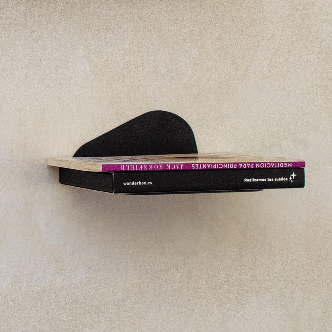 MILUKA Bücherregal Wand Hängend Schwarz - Unsichtbares Bücherregal - 3er Set Floating Bookshelf Meta