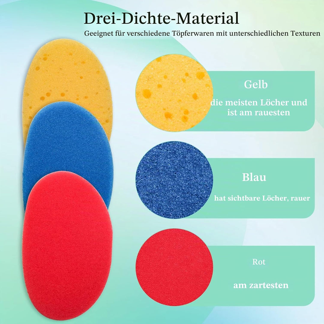 Boyistar Tonschwämme für Ton, Keramik-Schwämme zum Formen und Reinigen von Ton, Schwamm mit 3 Densit