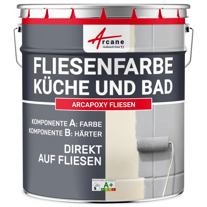 ARCANE INDUSTRIES FLIESENLACK : Fliesenfarbe für Küche und Badezimmer - Wandfliesen RAL 7011 - Eisen