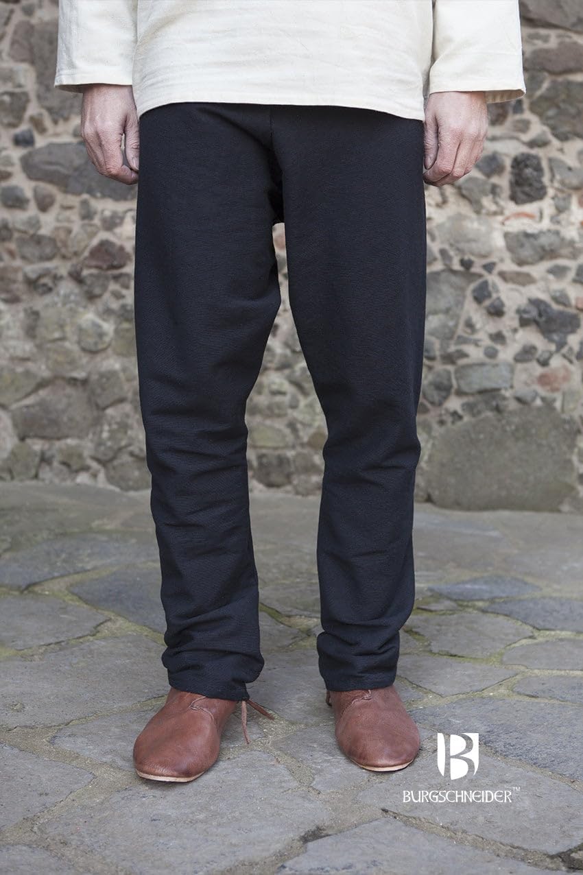 Burgschneider Mittelalter Thorsberghose Wikingerhose Herren schwarz Baumwolle - M M Schwarz, M Schwa