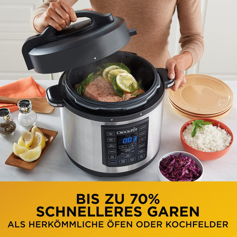 Crockpot Express Kocher | programmierbarer 12-in-1-Multikocher mit Schongarer sowie Dämpf- und Sauté