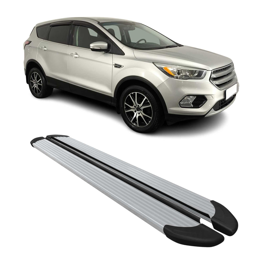OMAC Trittbretter Seitenschweller Seitenschürze Kompatibel mit Ford Kuga 2012-2018 - 2X Aluminium Ha