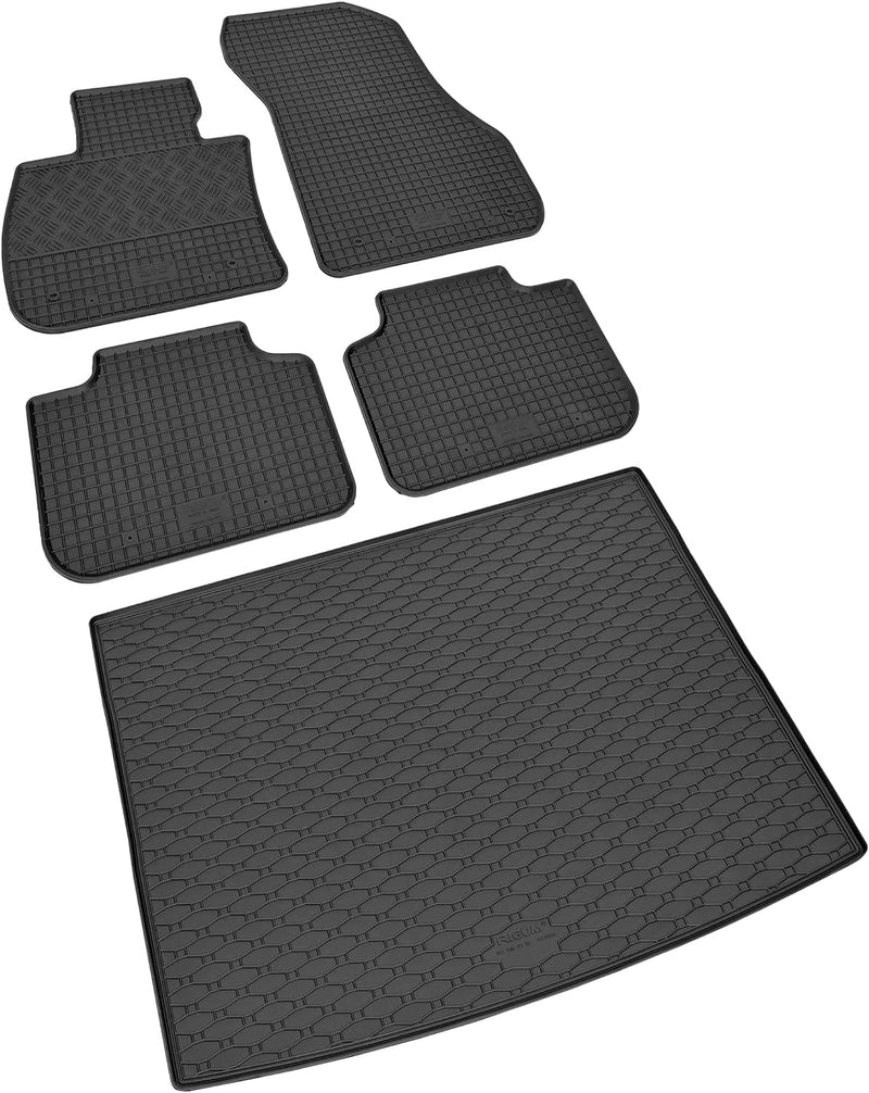 Stylisches Gummi- und Kofferraumwanne Set geeignet für BMW X1 F48 2016-2022 - Schützen und Aufwerten