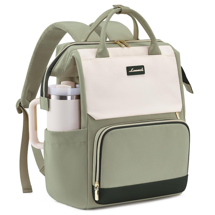 LOVEVOOK Laptop Rucksack Damen, 15,6 Zoll Schulrucksack Teenager für Grosse Trinkflasche, Travel Bac