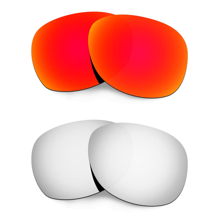 HKUCO Plus Mens Replacement Lenses For Ray-Ban Wayfarer RB2132 55mm Red/Titanium Sunglasses
