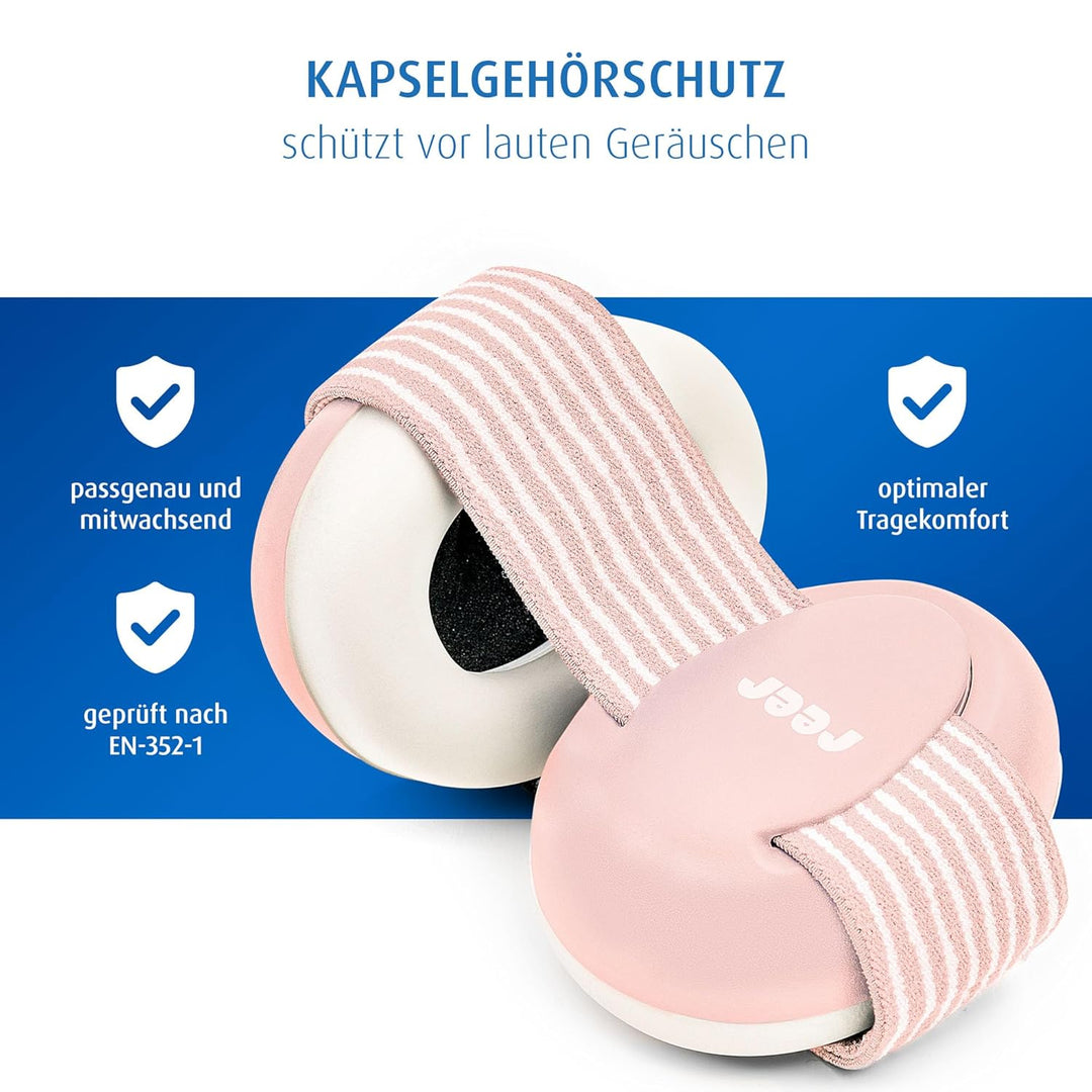 Reer Gehörschutz für Babys SilentGuard, besonders weich und leicht für den empfindlichen Babykopf, m