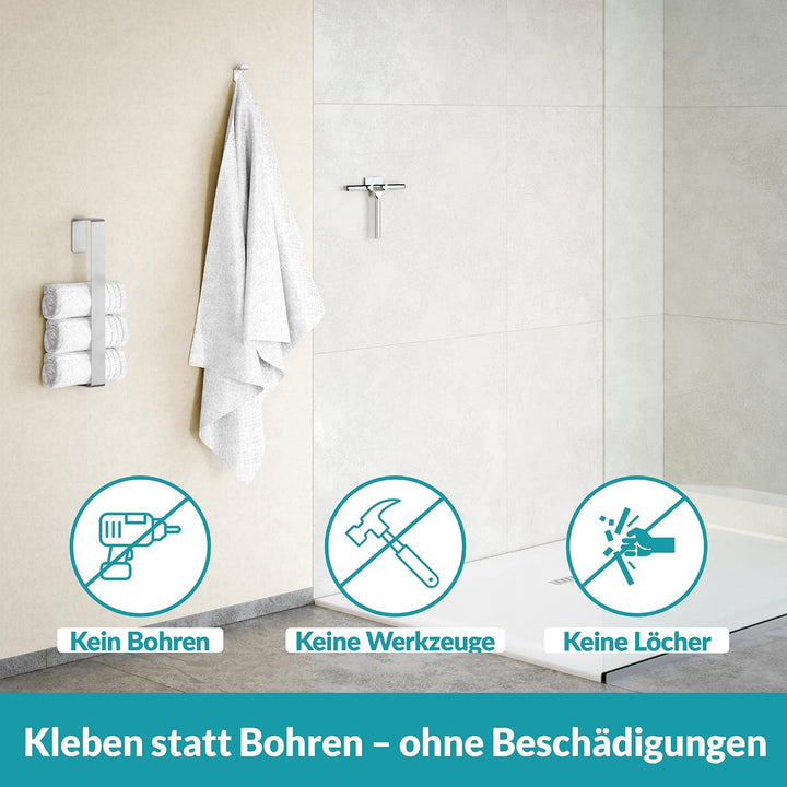 WEISSENSTEIN Duschabzieher ohne Bohren | Abzieher Dusche mit Haken zur Halterung - Gummilippe 25cm -