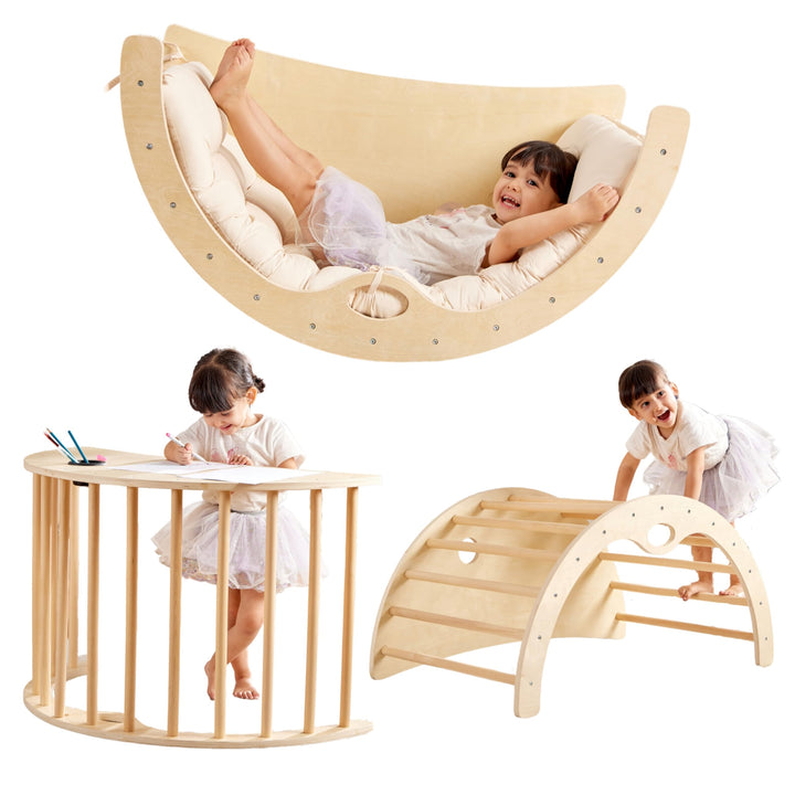 Kletterbogen Montessori mit Kissen - Motorikmodul und Kletterparcours für Babys, CE-Zertifiziert für