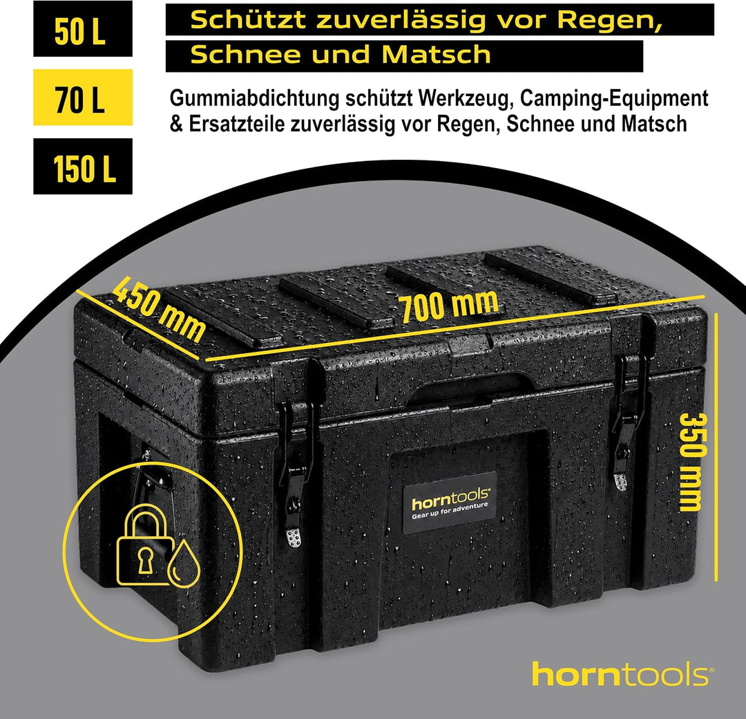 Horntools Transportbox wasserfest, stapelbar, 70 Liter, aus 3,6 mm dickem Polyethylen, extra Starke