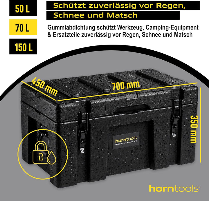 Horntools Transportbox wasserfest, stapelbar, 70 Liter, aus 3,6 mm dickem Polyethylen, extra Starke