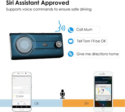 Avantree CK11 Bluetooth 5.0 Freisprecheinrichtung, Auto-Kit, Siri Assistent, Bewegungssensor Auto ON