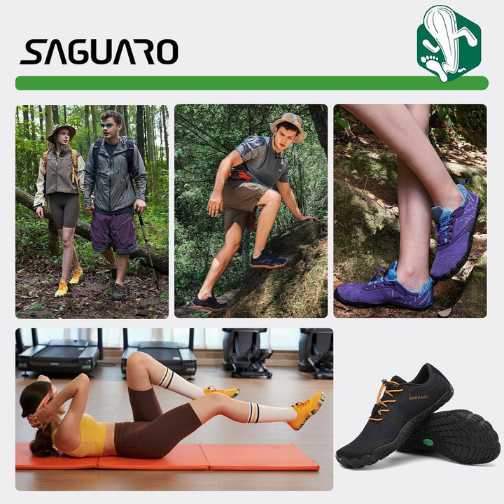 SAGUARO Unisex Barfussschuhe Damen Minimalistische Fitnessschuhe Herren Outdoor Wanderschuhe Trailla