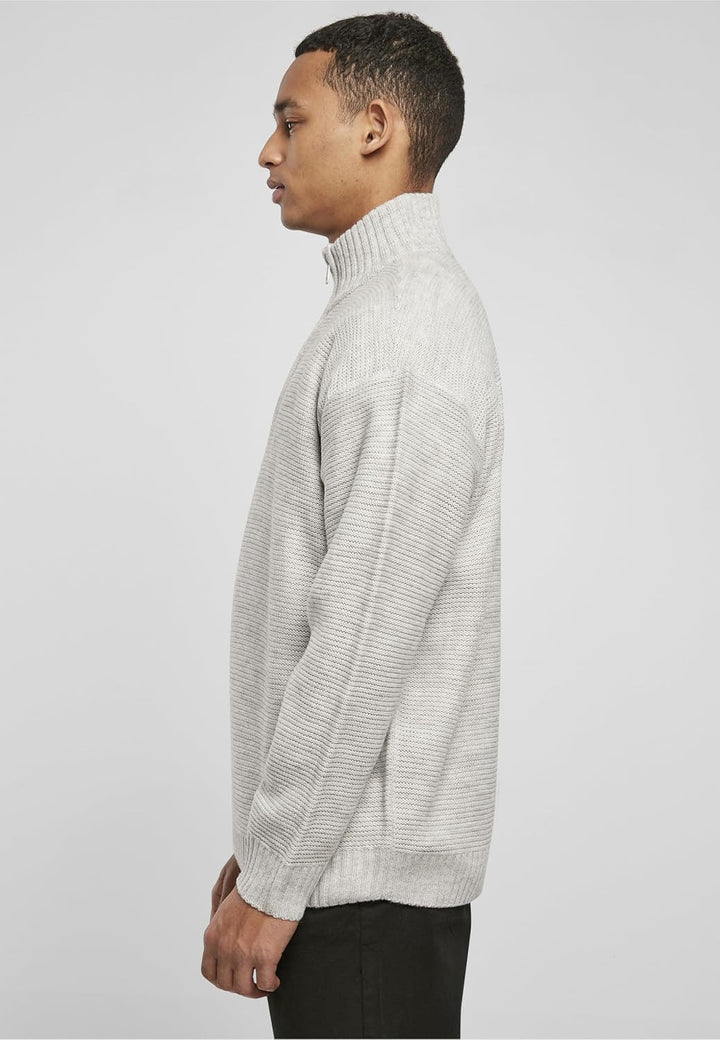 Urban Classics Knit Troyer, modischer Männer Strickpullover in Oversize Passform, erhältlich in zwei