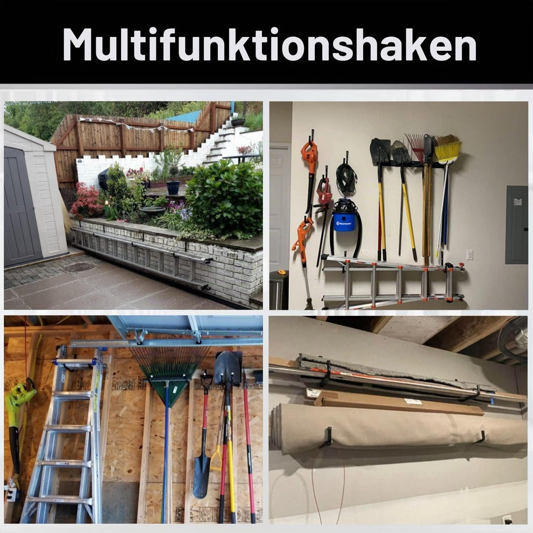 PiPaFox Haken für Garagenspeicherleitern, 24 CM / 9,5 Zoll Hochleistungs-Jumbo-Arm-Utility-Rack für