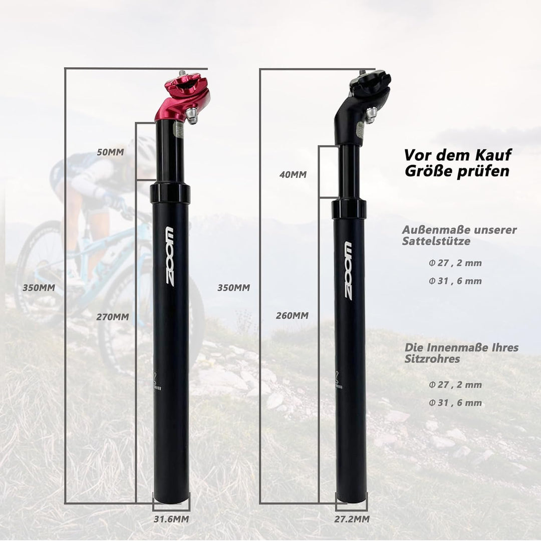 Jane Eyre Federsattelstütze hochwertigem Fahrrad Sattelstütze, Durchmesser 27,2, 30,8 oder 31,6 mm，S