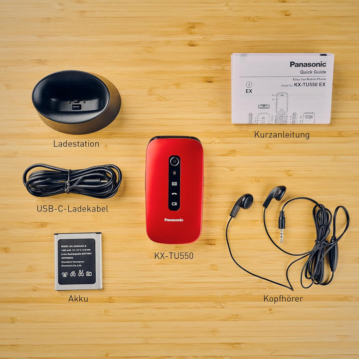 Panasonic KX-TU550EXR 4G Essentials Clamshell Handy für Senioren, 1,2 MP Kamera, Seniorentelefon mit