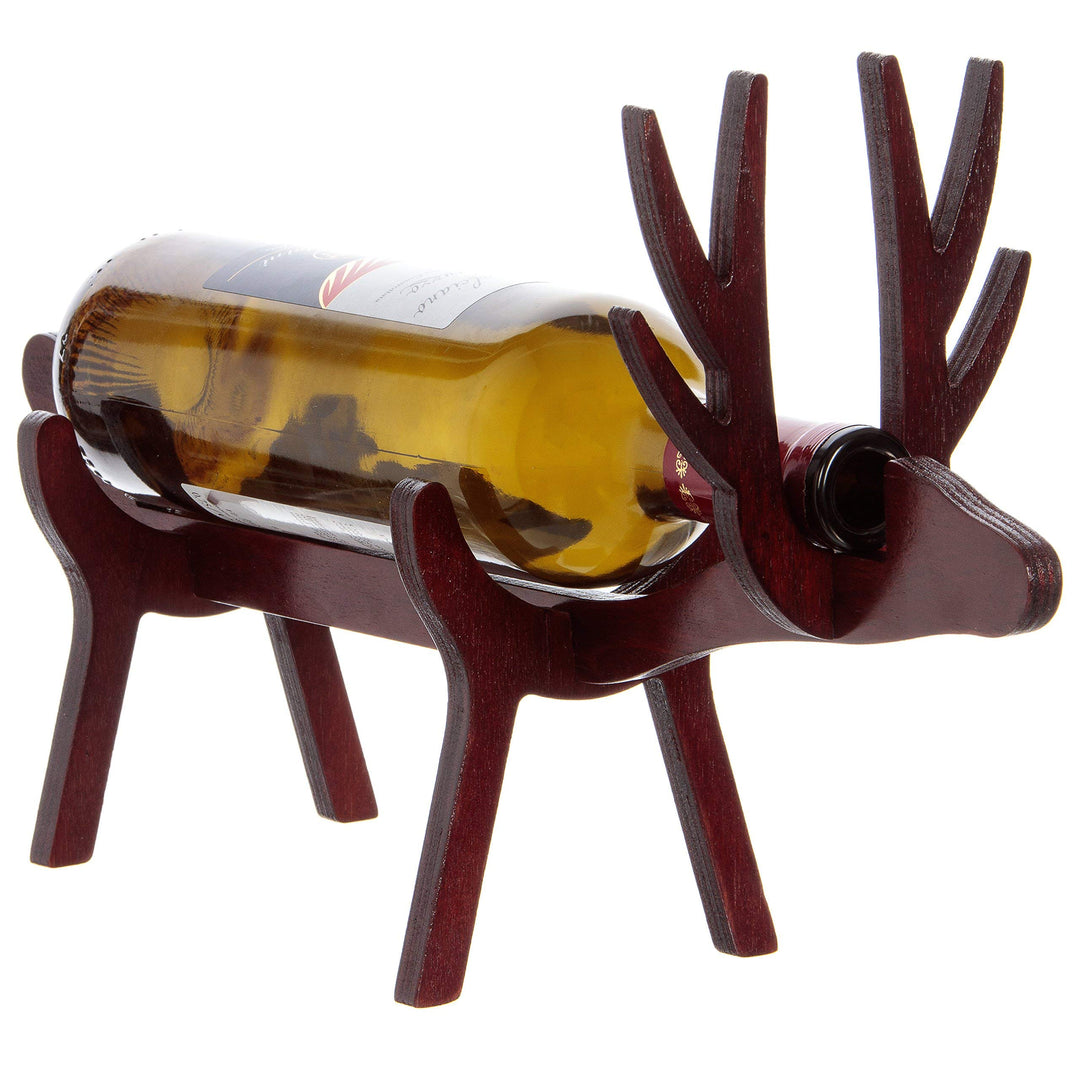 Holzflaschenhalter Rentier