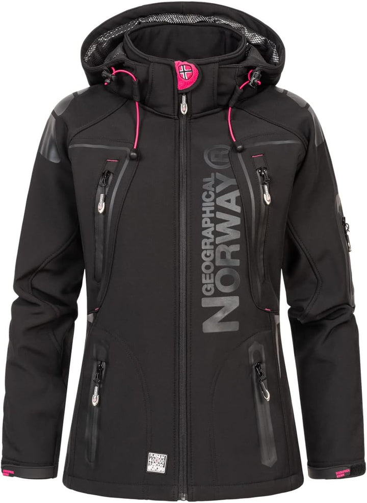 Geographical Norway Damen Softshell Outdoor Jacke Black L
