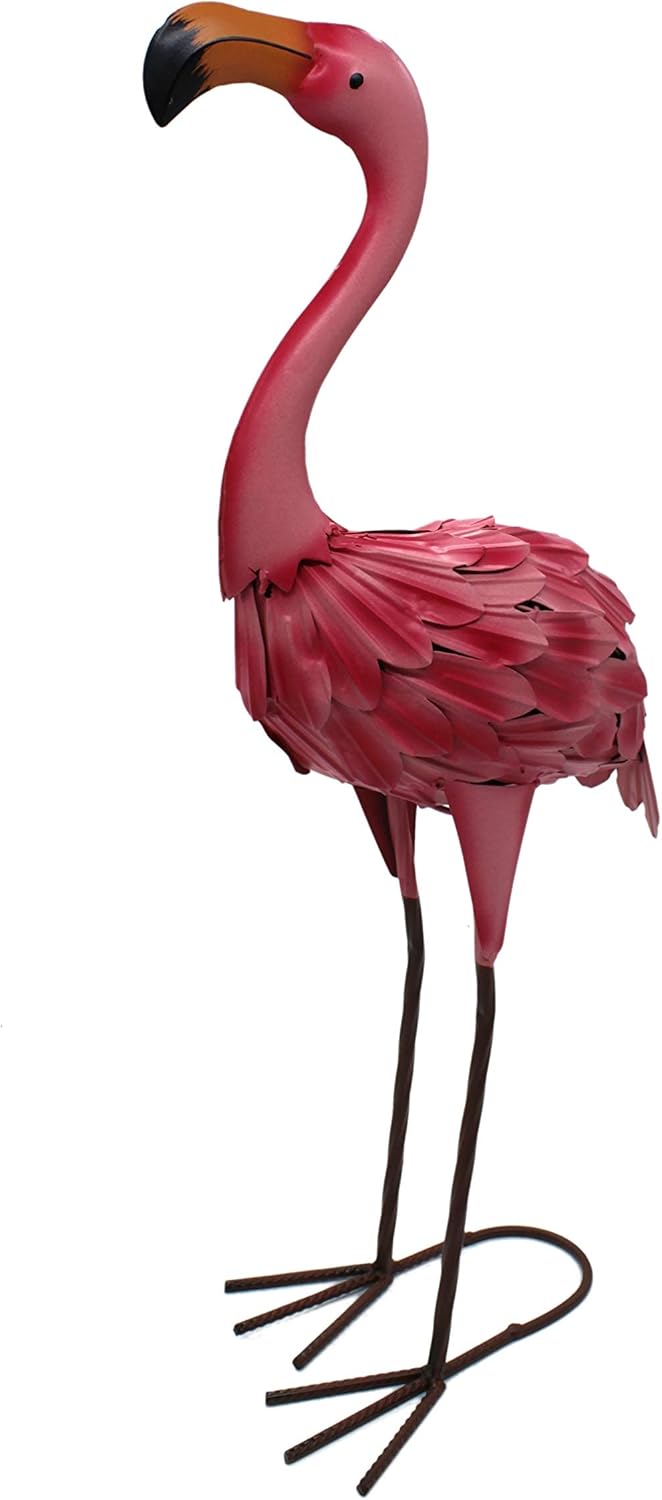 DARO DEKO Metall-Figur Flamingo 1 Stück - L - 22 x 54cm, 1 Stück - L - 22 X 54cm
