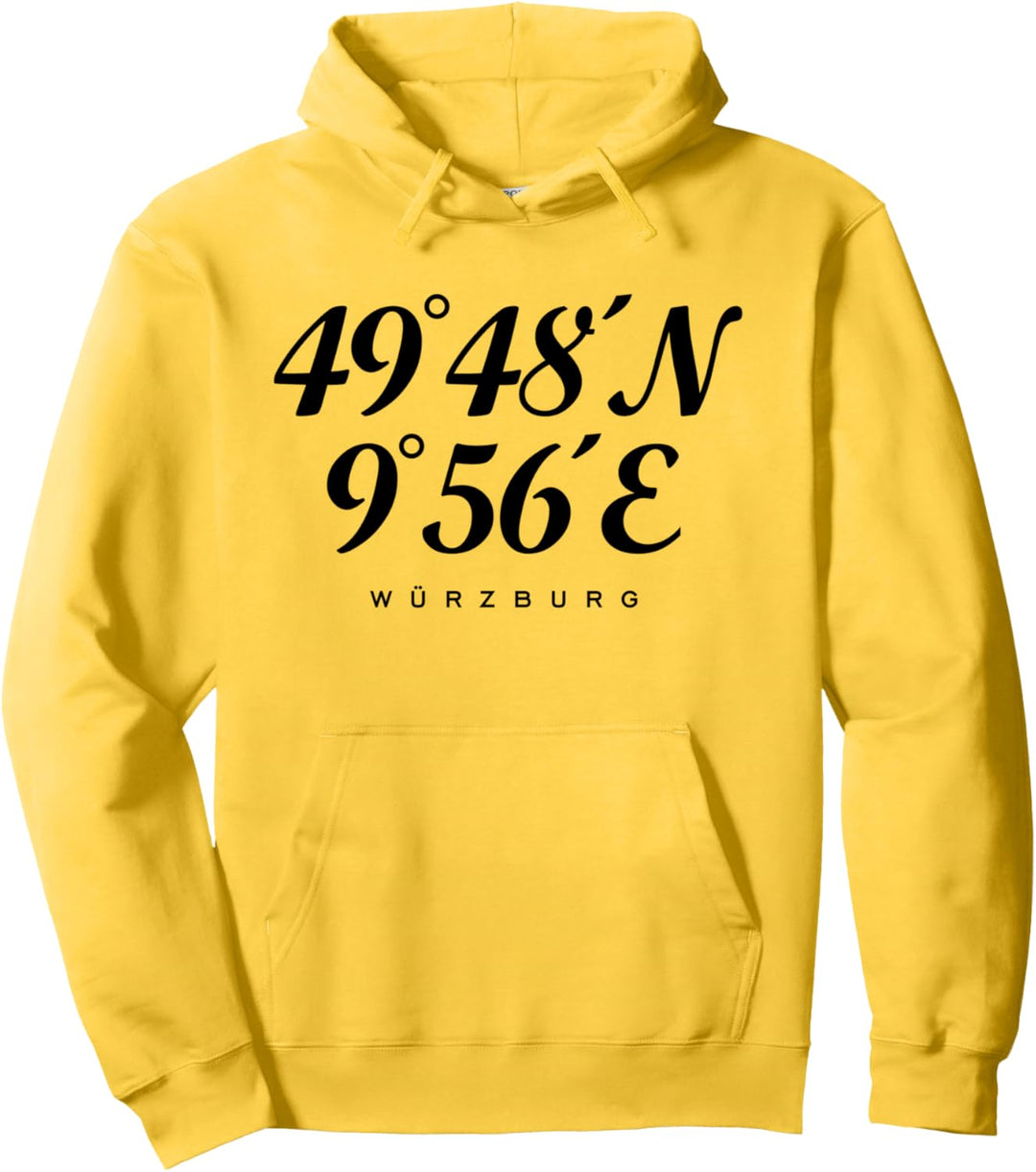 Würzburger Koordinaten (Schwarz) Würzburg Pullover Hoodie