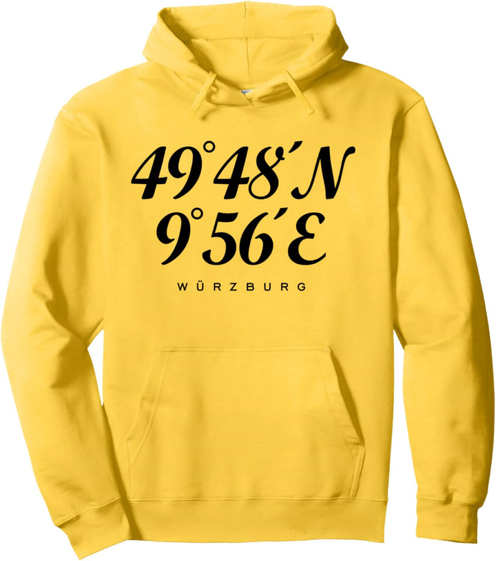 Würzburger Koordinaten (Schwarz) Würzburg Pullover Hoodie