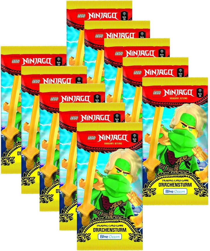 Bundle mit Blue Ocean Lego Ninjago Trading Cards - 10 Booster + Exklusive Collect-it Hüllen (Ninjago