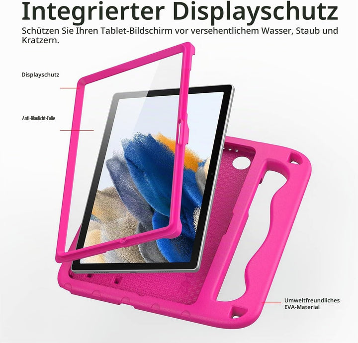 DUZZONA Kinder Hülle für Samsung Galaxy Tab A8 10,5 Zoll 2022 (SM-X200/X205/X207), mit integriertem