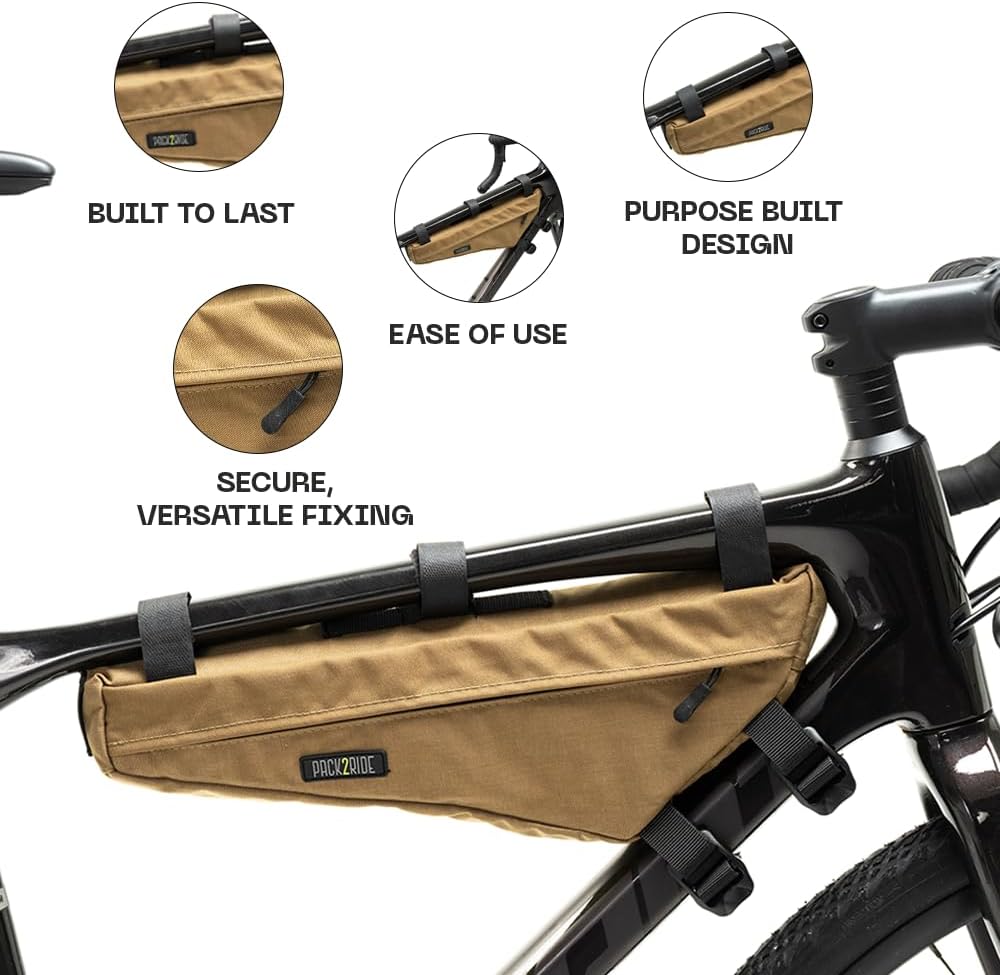 PACK2RIDE Mira FahrradrahmenTasche – wasserabweisendes, strapazierfähiges Cordura-Gewebe und Tasche