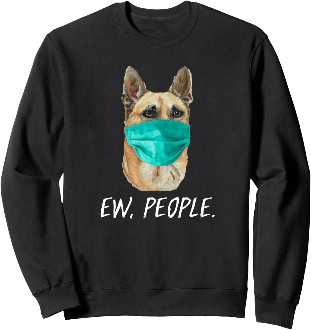 SCHÄFERHUND mit Gesichtsmaske Mundschutz Hund EW PEOPLE Sweatshirt