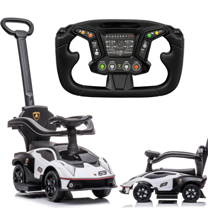 Rutschauto ab 1 Jahr mit Schiebestange, Kinderauto, Rutschauto Essenza SCV12, Auto Kinder (Weiss), W