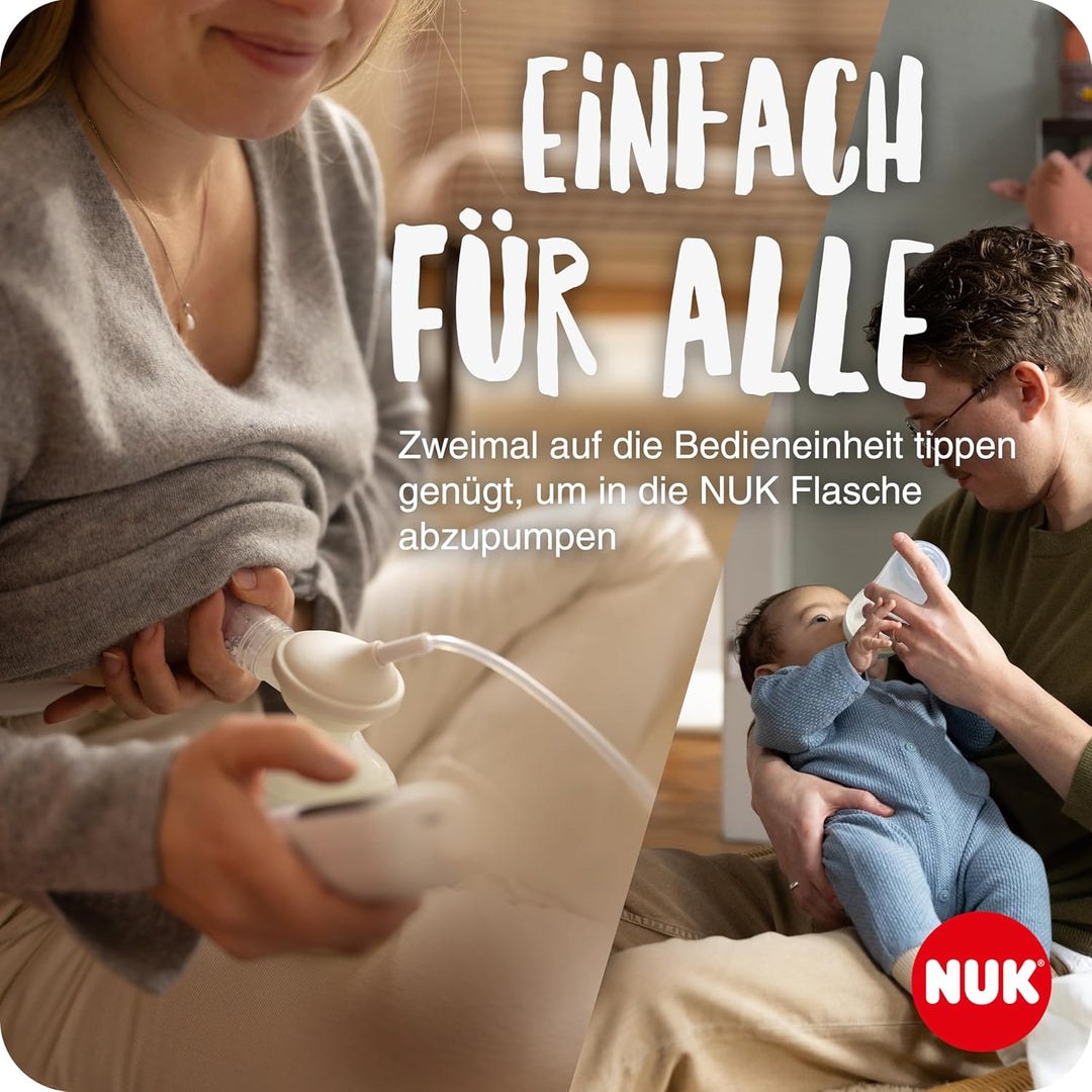 NUK Soft & Easy elektrische Doppel-Milchpumpe | Brustaufsätze aus 100 % Silikon | Klein, leicht und