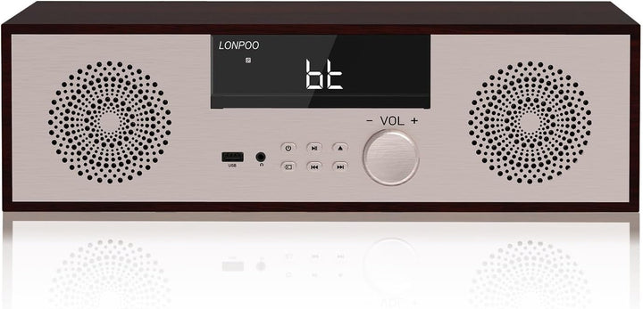 LONPOO Stereo System for Home with CD Player，40W Home Stereo System CD Player with Speakers Bluetoot