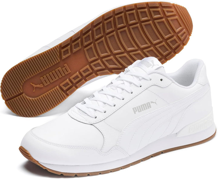 PUMA Unisex St Runner L Low-Top 36 EU V2 White Gray Violet, 36 EU V2 White Gray Violet