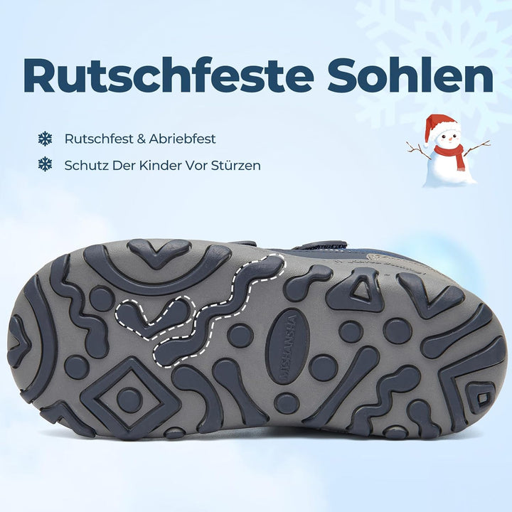 Mishansha Kinder Outdoor Winterschuhe Warm Gefüttert Winterstiefel, Gr.24-38 38 EU Denim Blau, 38 EU