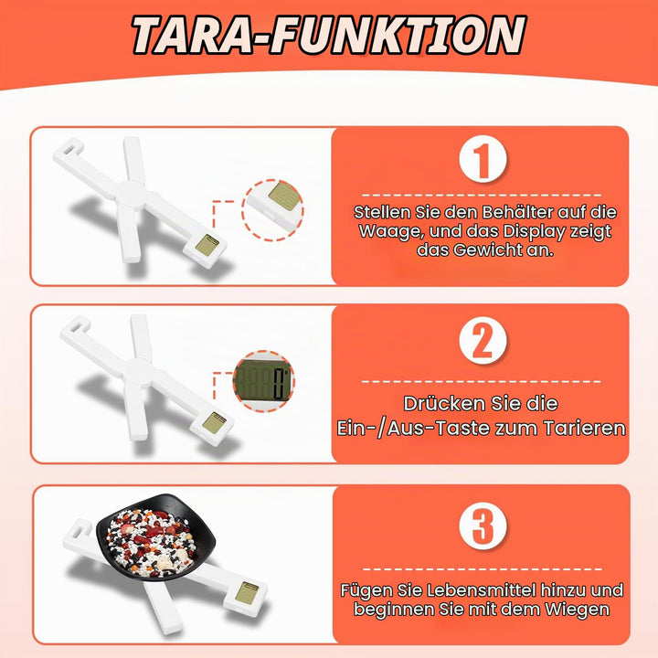 Küchenwaage Digital, Digitalwaage 5kg - Präzise auf 1g, Tragbarer X-Typ Faltbare Präzisions-Lebensmi